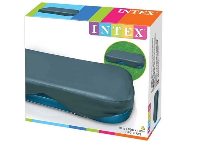 אריזת כיסוי עליון לבריכה מלבנית מתנפחת INTEX בצבע אפור | 3in100
