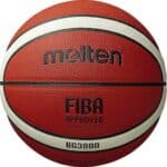 כדור כדורסל Molten BG3800 מידה 5 בצבע כתום עם פסי לבן ואישור FIBA | 3in100