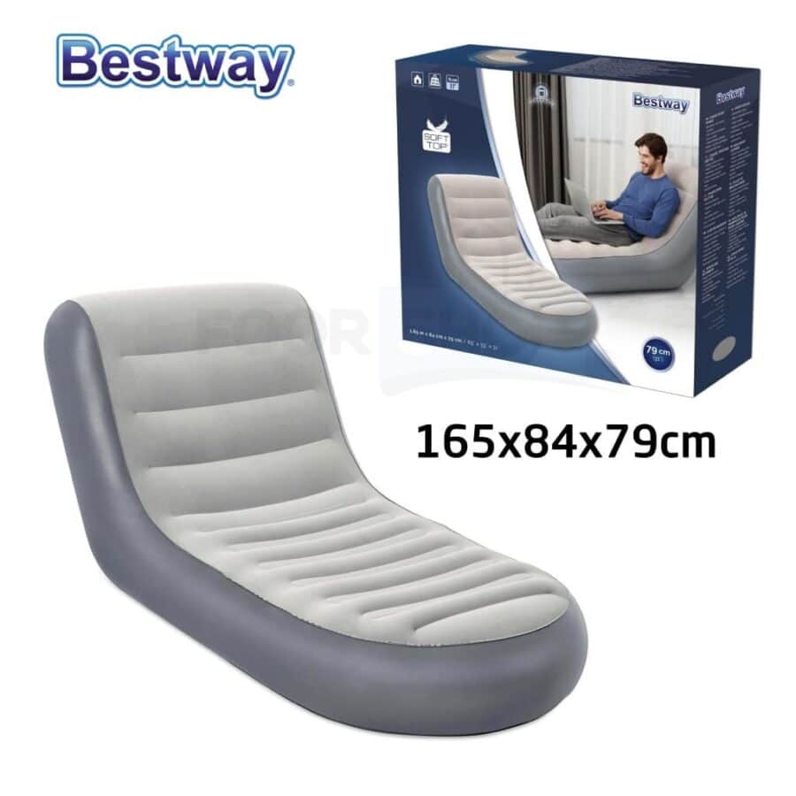 ⁦מיטת שיזוף מתנפחת בגוון אפור/בז' 75064 מבית Bestway⁩ – תמונה ⁦3⁩