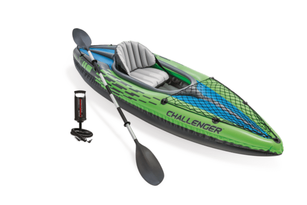 קיאק מתנפח INTEX Challenger K1 בצבע ירוק עם משוט ומשאבה | 3in100